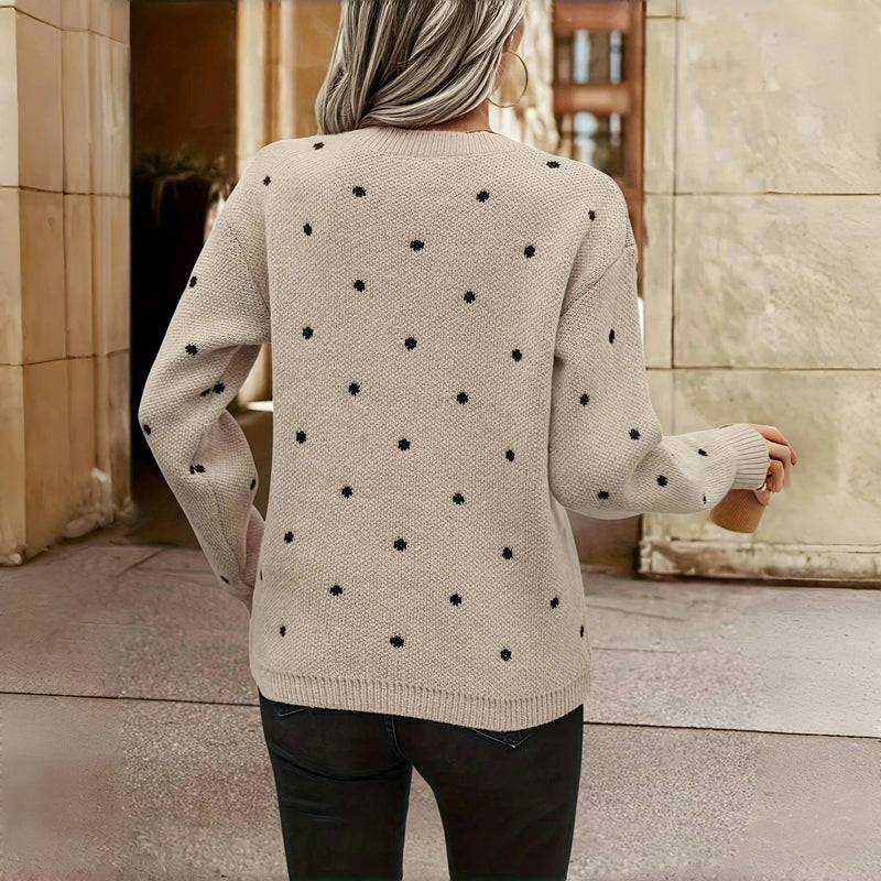 MOREAU LYON | WOMEN'S POLKA DOT KNIT SWEATER