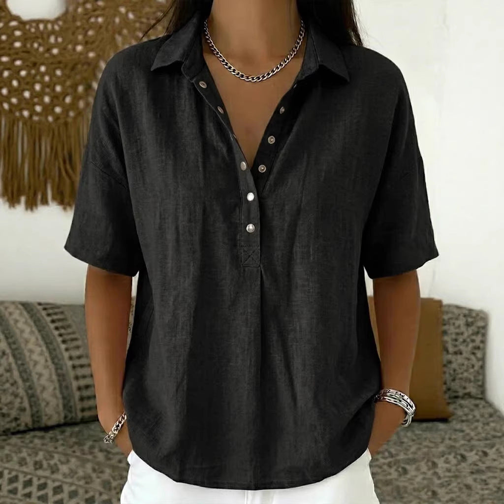 MOREAU LYON | WOMEN'S CLASSIC V-NECK BLOUSE