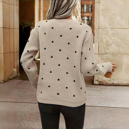 MOREAU LYON | WOMEN'S POLKA DOT KNIT SWEATER