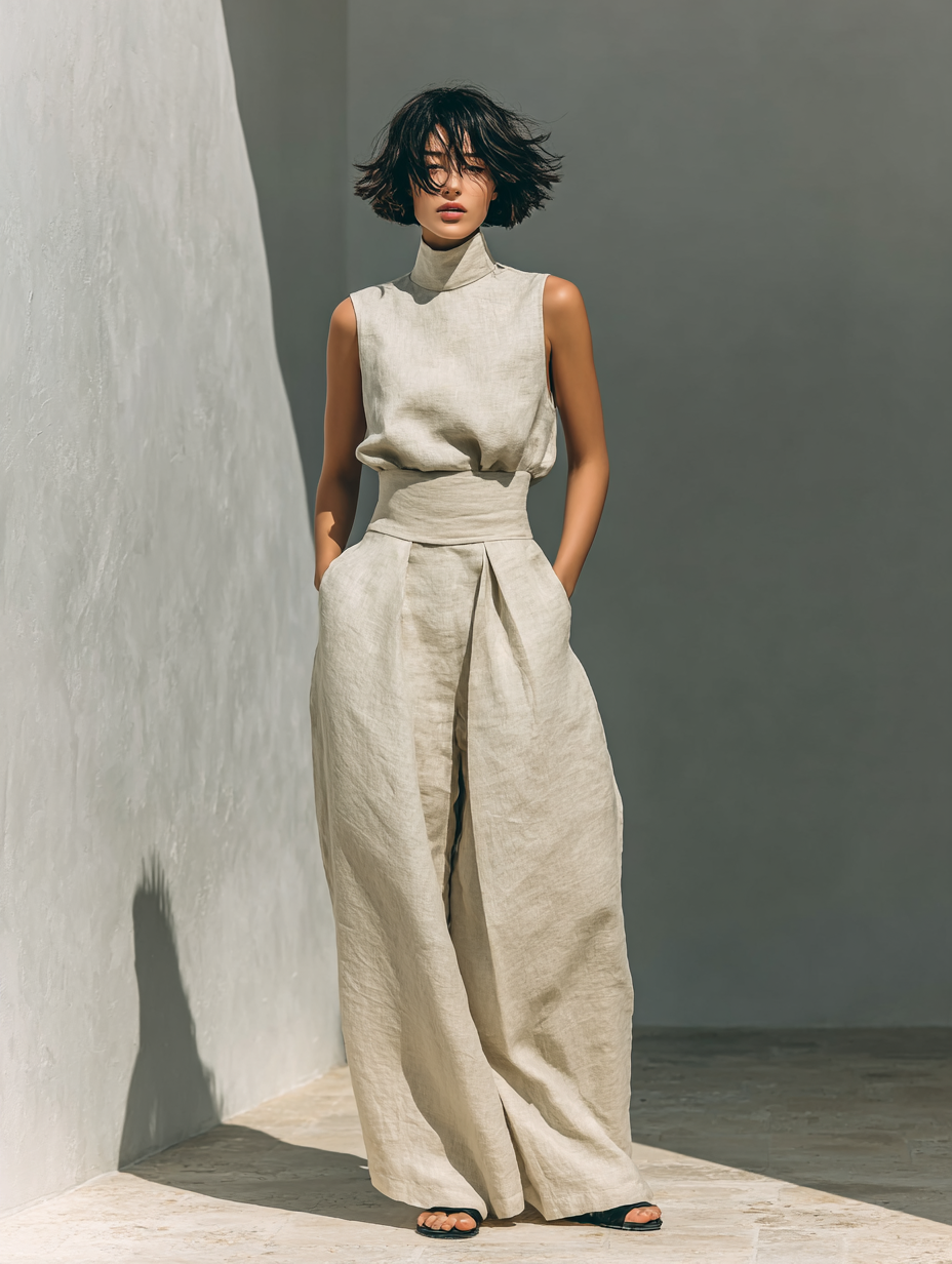 TREMBLAY MONTRÉAL | ENSEMBLE PANTALON LARGE EN COTON POUR FEMME