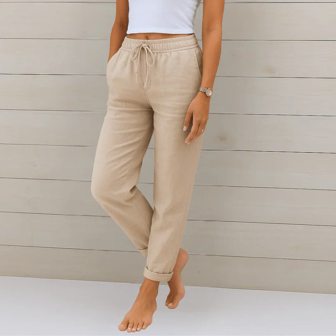 MOREAU LYON | PANTALON EN LIN STRETCH POUR FEMMES