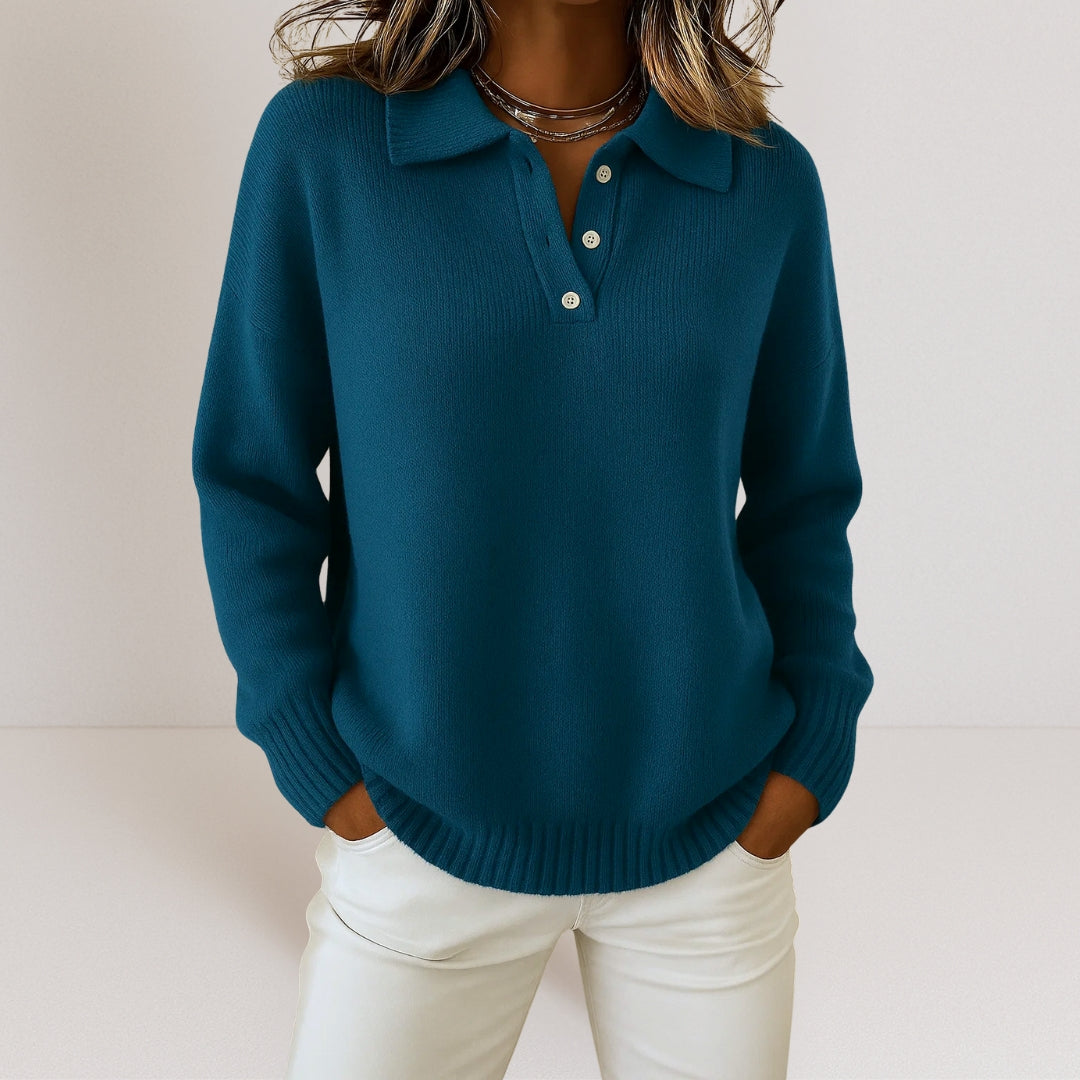 MOREAU LYON | WOMEN'S COLLARED KNIT PULLOVER