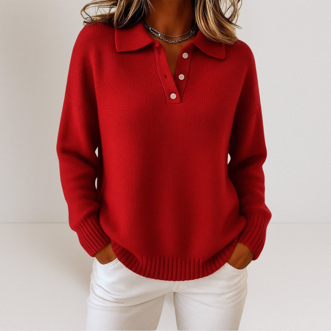 MOREAU LYON | WOMEN'S COLLARED KNIT PULLOVER