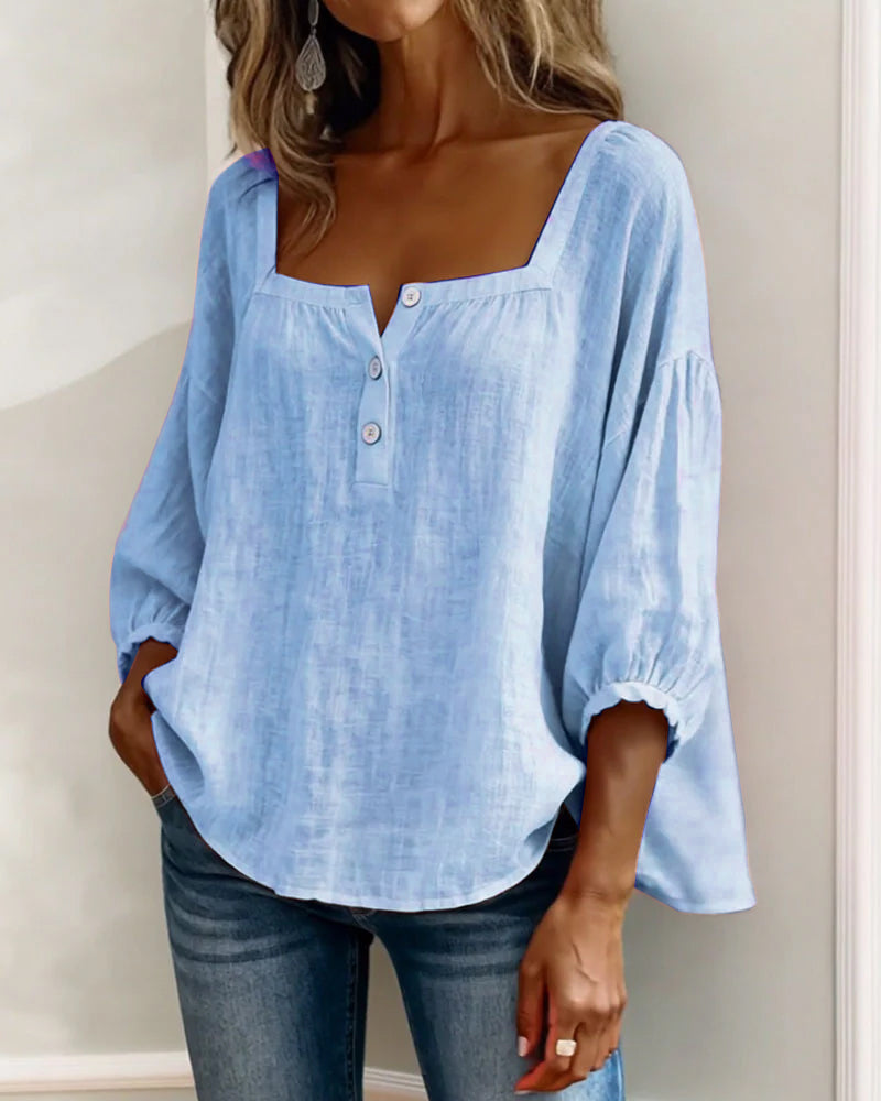 MOREAU LYON | BLOUSE À COL CARRÉ POUR FEMMES