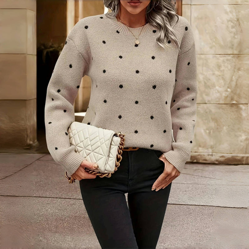 MOREAU LYON | WOMEN'S POLKA DOT KNIT SWEATER
