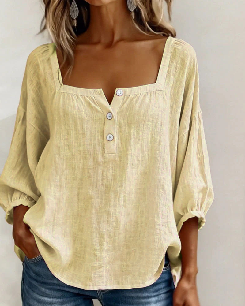 MOREAU LYON | BLOUSE À COL CARRÉ POUR FEMMES