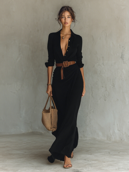 MOREAU LYON | WOMEN'S BELTED MAXI DRESS