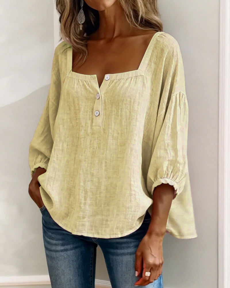 MOREAU LYON | BLOUSE À COL CARRÉ POUR FEMMES