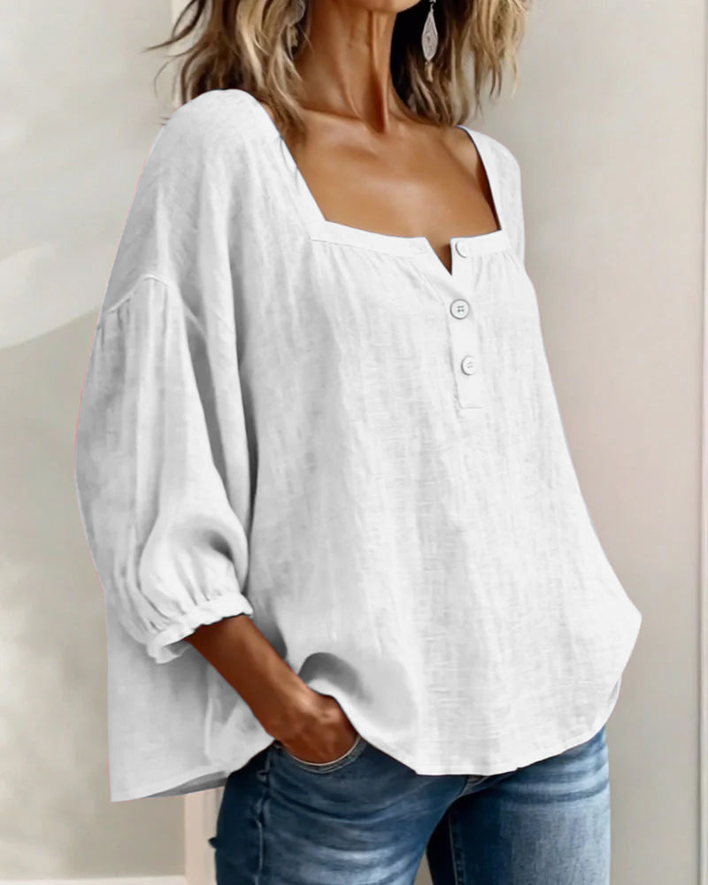 MOREAU LYON | BLOUSE À COL CARRÉ POUR FEMMES