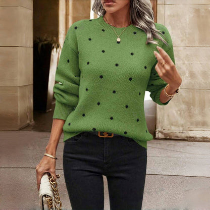 MOREAU LYON | WOMEN'S POLKA DOT KNIT SWEATER