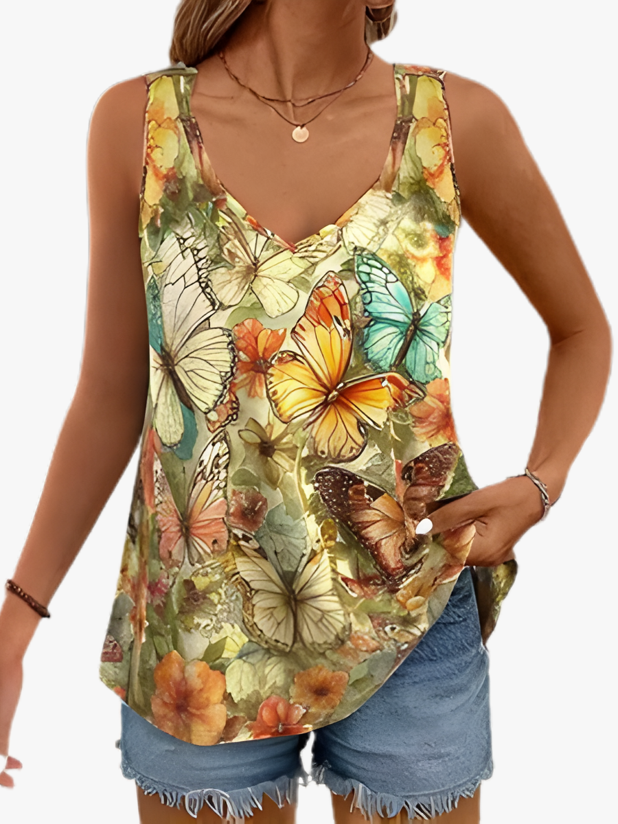 MOREAU LYON | WOMEN'S BUTTERFLY PRINT TANK TOP