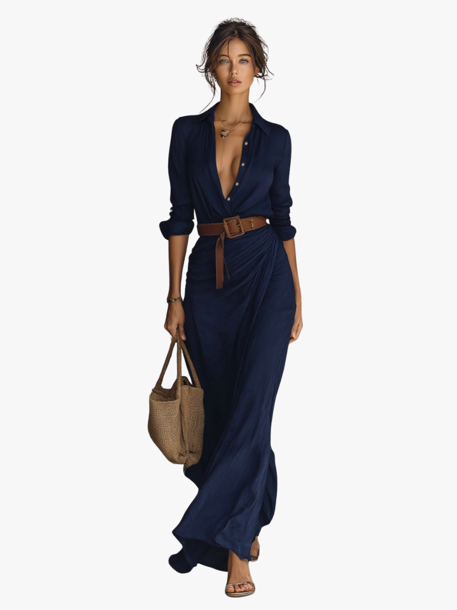MOREAU LYON | WOMEN'S BELTED MAXI DRESS
