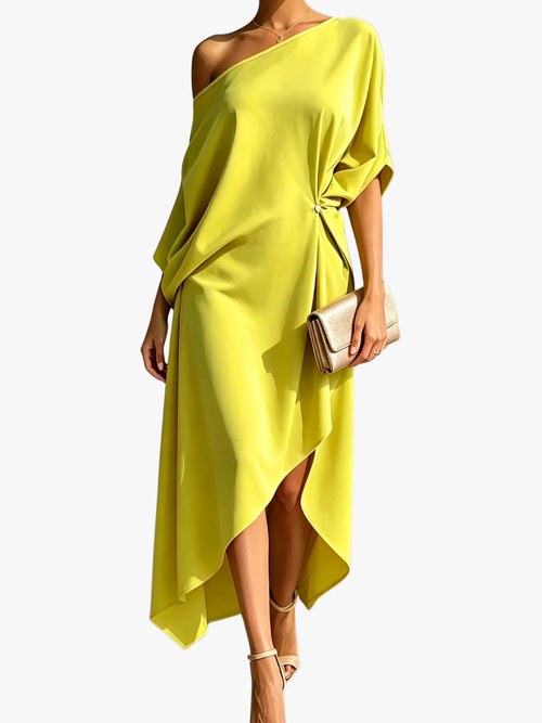 MOREAU LYON | ROBE MIDI ASYMÉTRIQUE FEMME