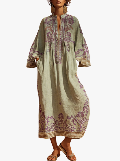 MOREAU LYON | ROBE FLUIDE BRODÉE POUR FEMMES