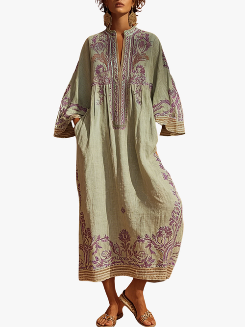 MOREAU LYON | ROBE FLUIDE BRODÉE POUR FEMMES
