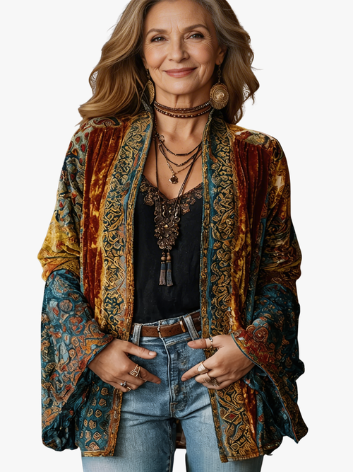 MOREAU LYON | VESTE BOHO EN VELOURS POUR FEMMES
