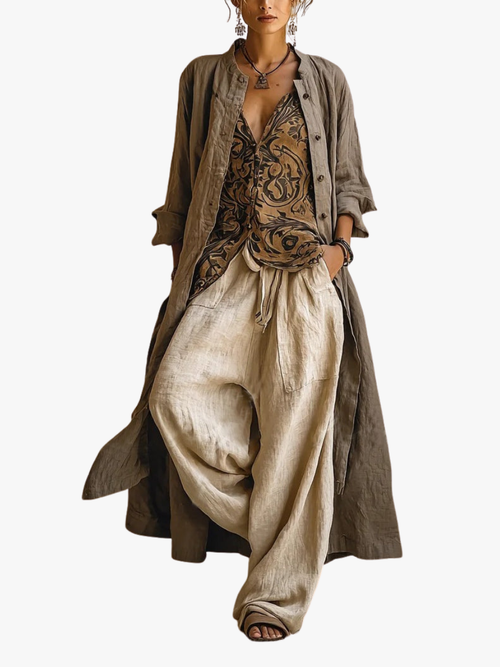 MOREAU LYON | WOMEN'S THREE-PIECE LINEN SET