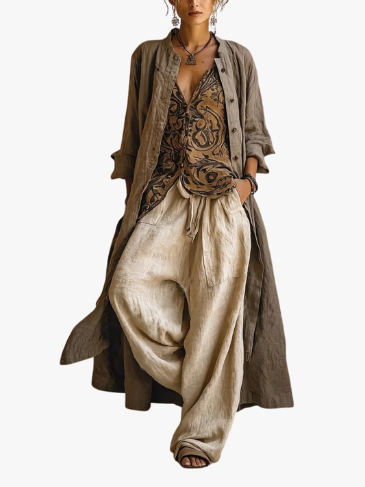 MOREAU LYON | WOMEN'S THREE-PIECE LINEN SET