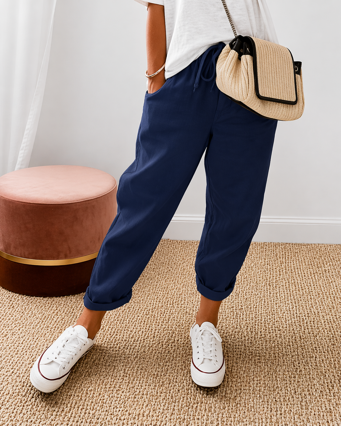 MOREAU LYON | PANTALON DÉCONTRACTÉ EN LIN POUR FEMMES