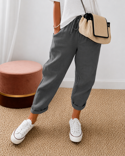 MOREAU LYON | PANTALON DÉCONTRACTÉ EN LIN POUR FEMMES