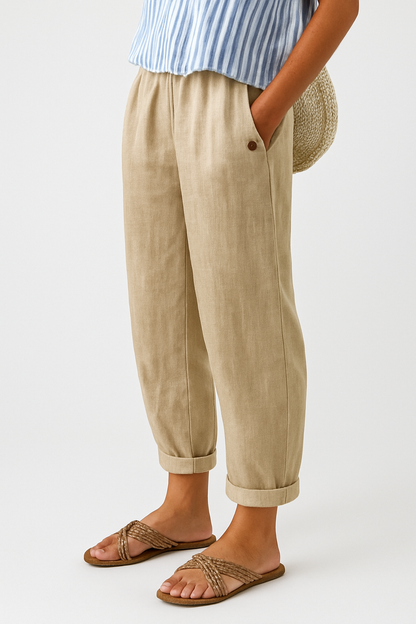 MOREAU LYON | PANTALON FUSELÉ EN LIN MÉLANGÉ POUR FEMMES
