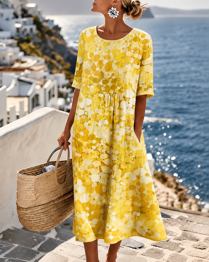 MOREAU LYON | ROBE MIDI ÉLÉGANTE FLEURIE POUR FEMMES
