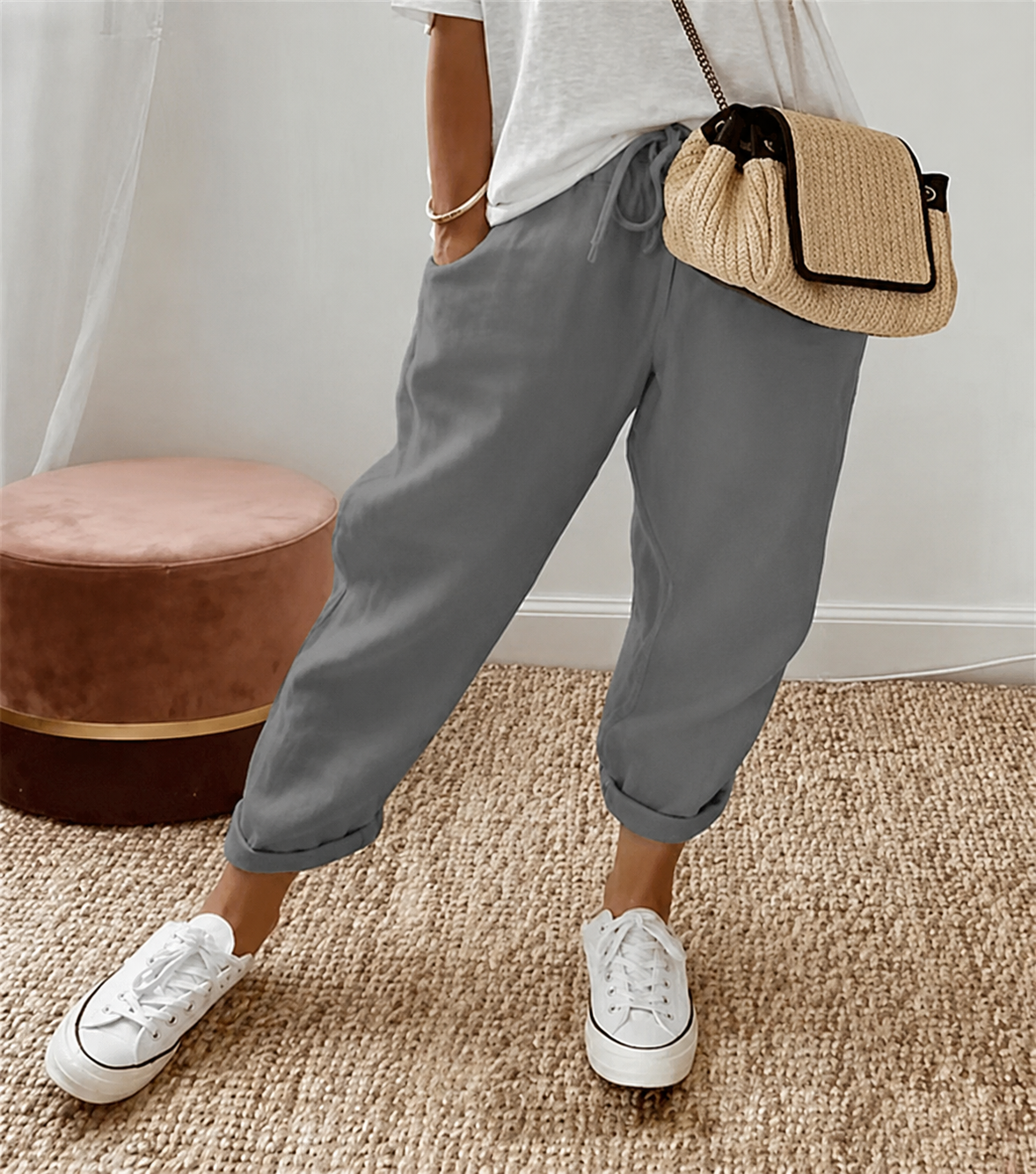MOREAU LYON | PANTALON DÉCONTRACTÉ EN LIN POUR FEMMES