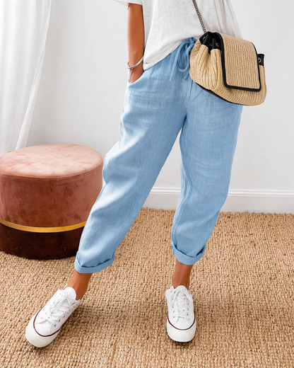 MOREAU LYON | PANTALON DÉCONTRACTÉ EN LIN POUR FEMMES