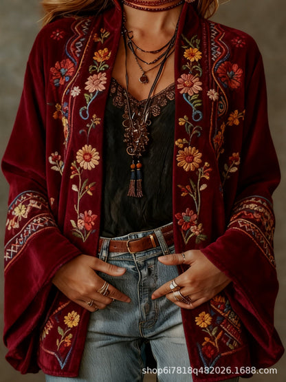 MOREAU LYON | VESTE BOHO EN VELOURS POUR FEMMES