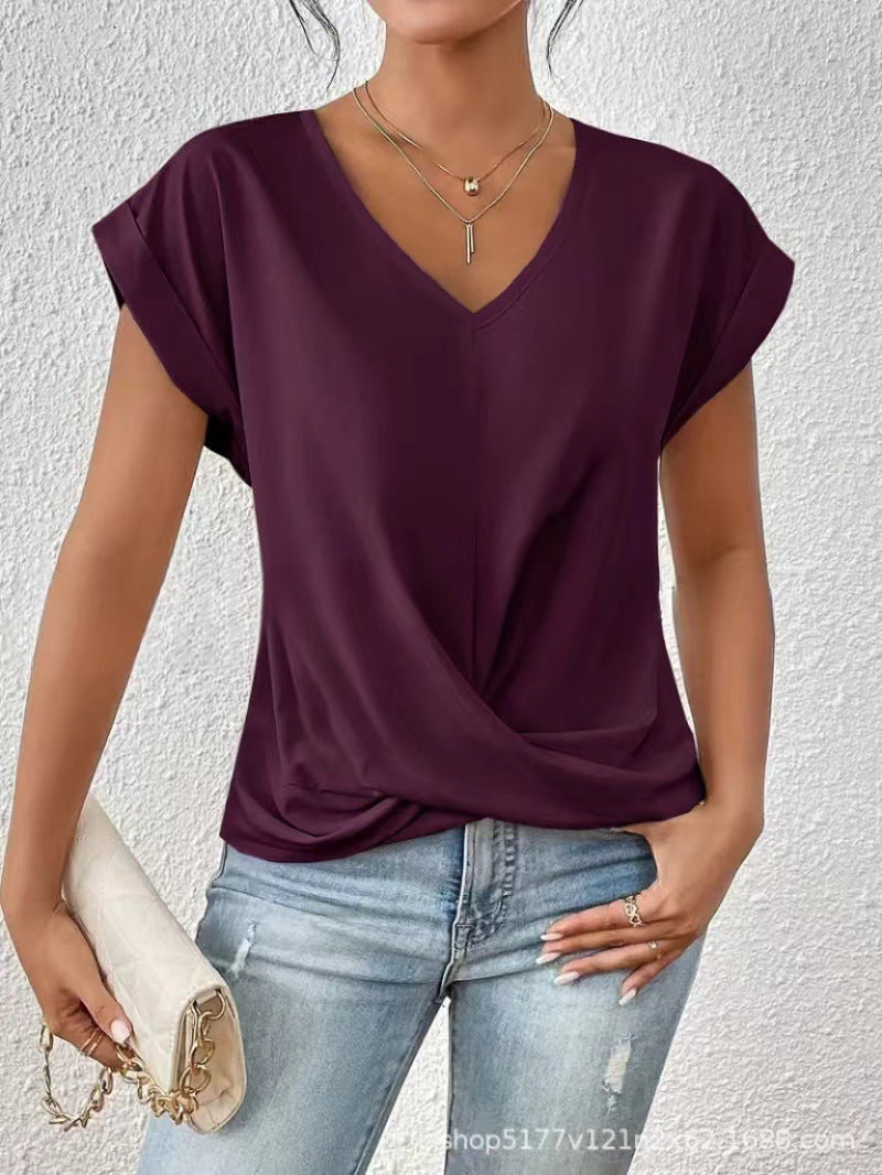 MOREAU LYON | WOMEN'S ELEGANT V-NECK T-SHIRT