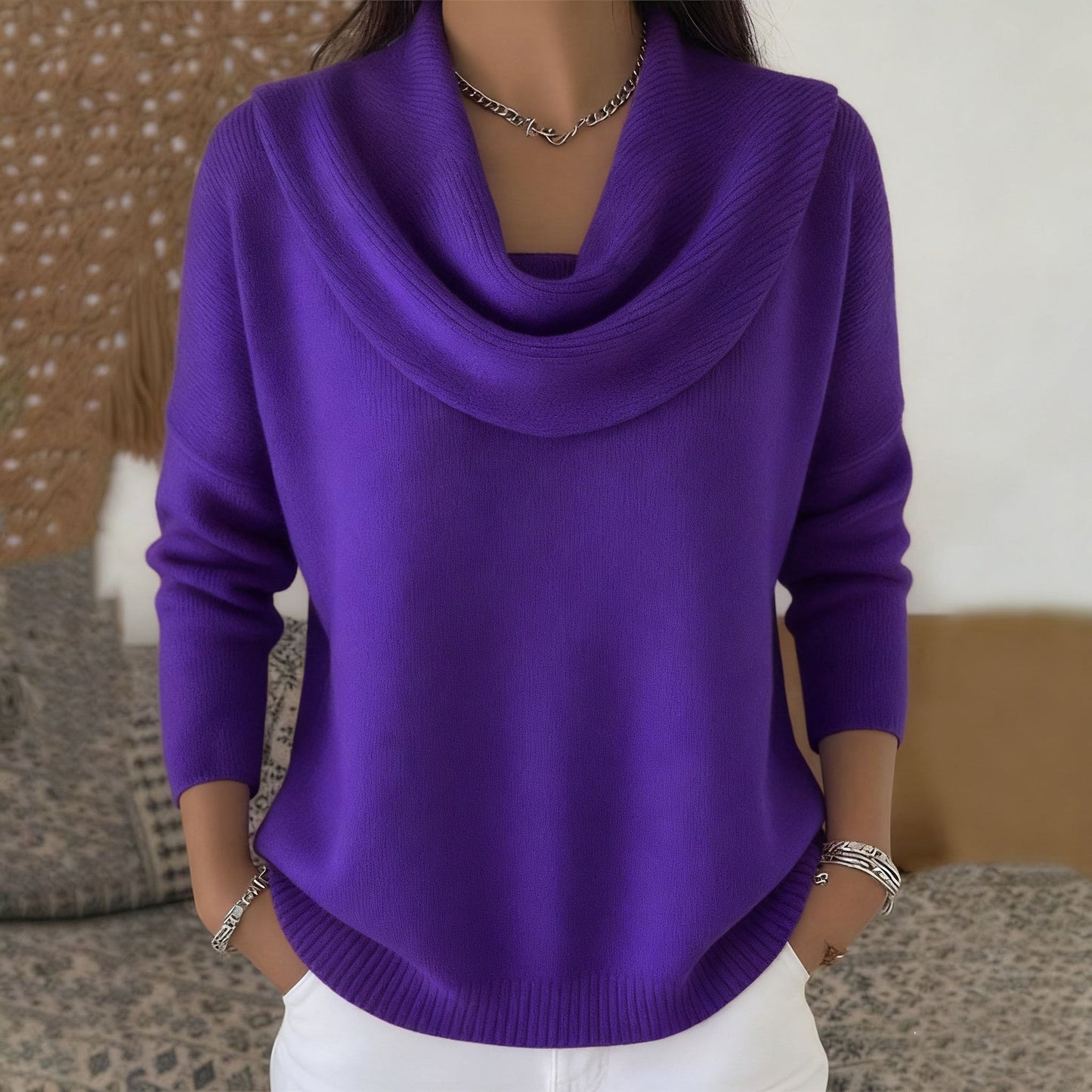 MOREAU LYON | Women's Elegant Collar Sweater