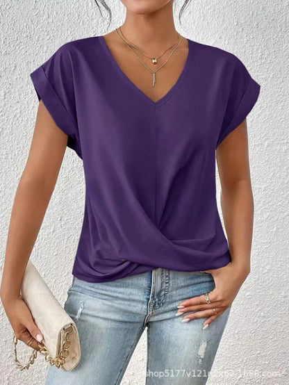 MOREAU LYON | WOMEN'S ELEGANT V-NECK T-SHIRT