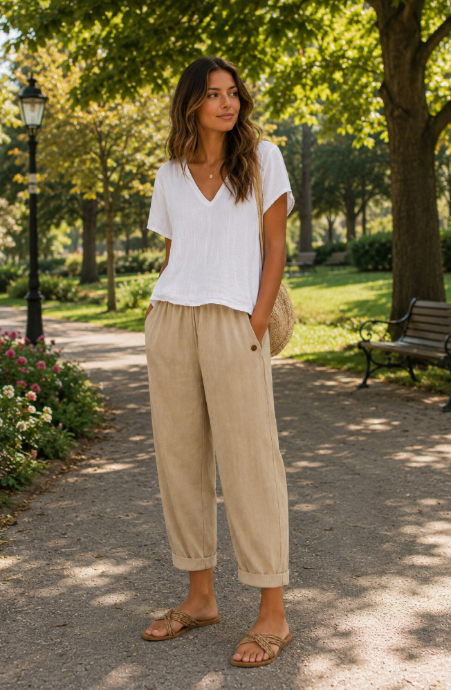 MOREAU LYON | PANTALONS CHICS EN LIN POUR FEMMES - ÉTÉ