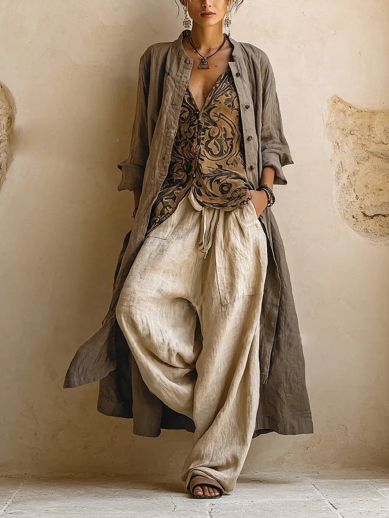 MOREAU LYON | WOMEN'S THREE-PIECE LINEN SET