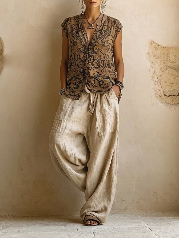 MOREAU LYON | WOMEN'S THREE-PIECE LINEN SET