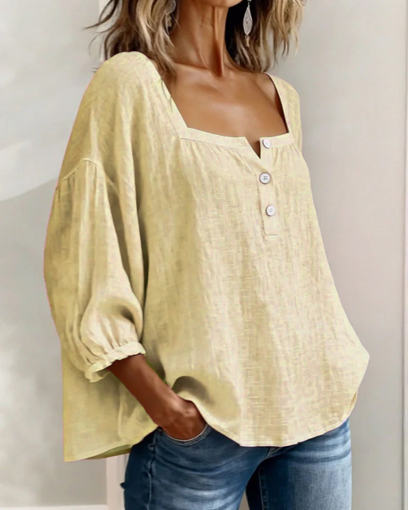 MOREAU LYON | BLOUSE À COL CARRÉ POUR FEMMES