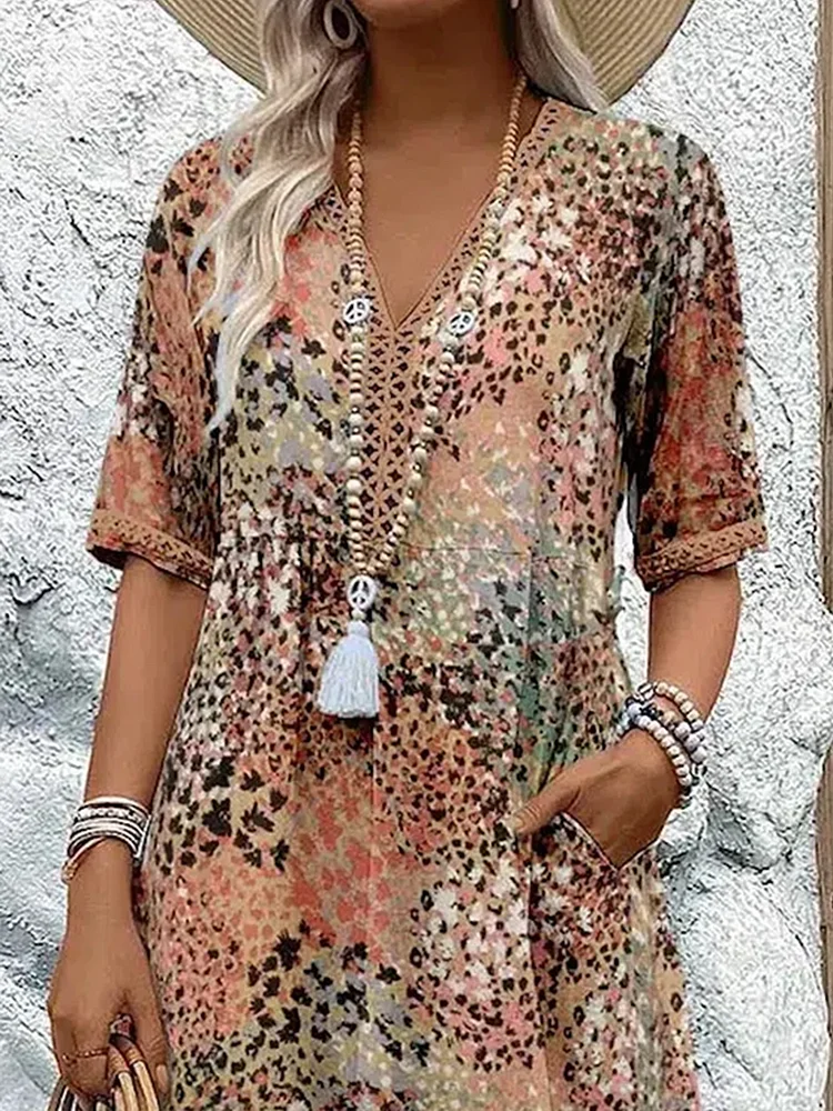 MOREAU LYON | ROBE MIDI CLASSIQUE IMPRIMÉE POUR FEMME