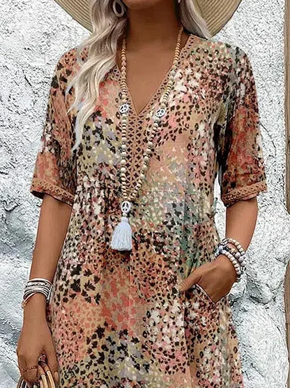 MOREAU LYON | ROBE MIDI CLASSIQUE IMPRIMÉE POUR FEMME