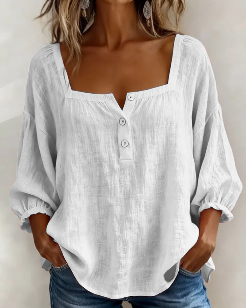 MOREAU LYON | BLOUSE À COL CARRÉ POUR FEMMES