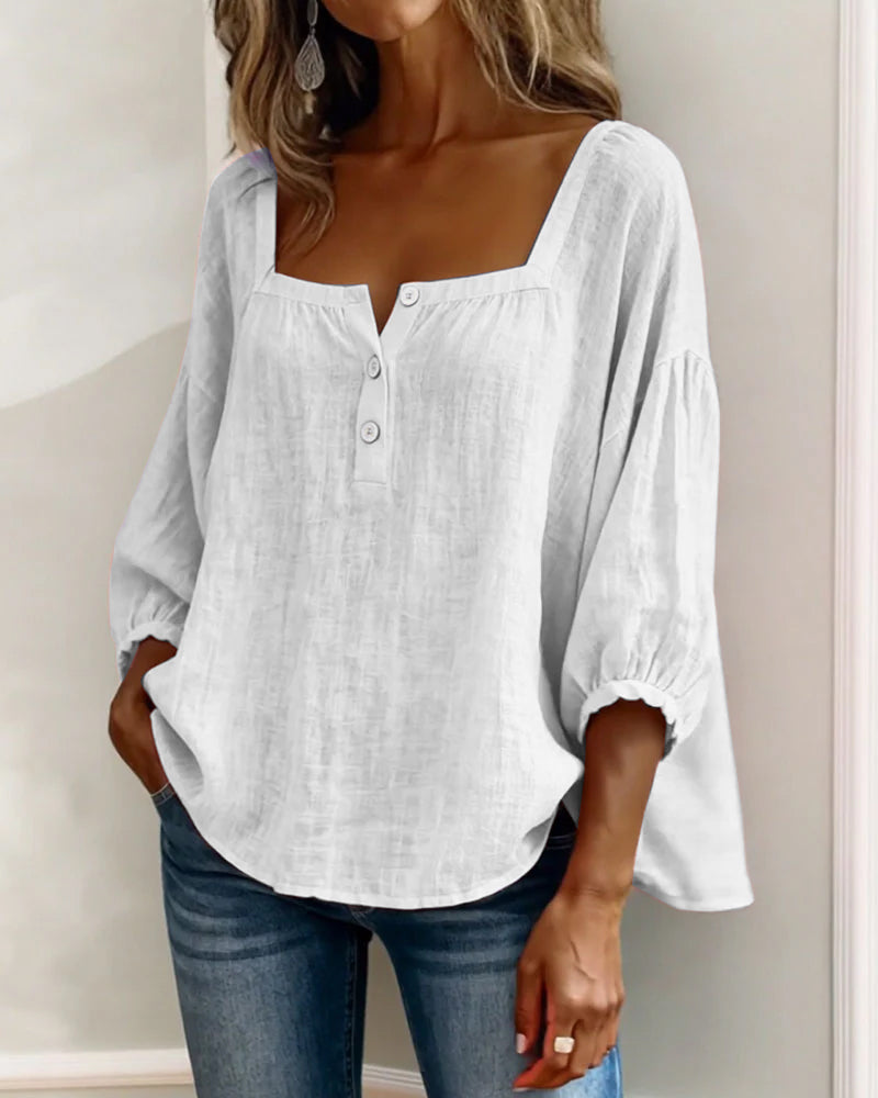 MOREAU LYON | BLOUSE À COL CARRÉ POUR FEMMES