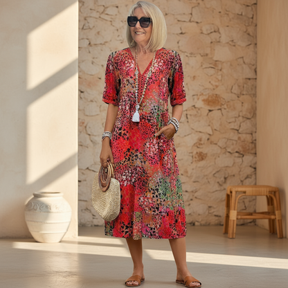 MOREAU LYON | ROBE MIDI CLASSIQUE IMPRIMÉE POUR FEMME