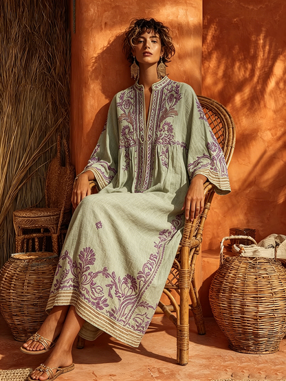 MOREAU LYON | ROBE FLUIDE BRODÉE POUR FEMMES