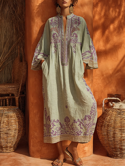 MOREAU LYON | ROBE FLUIDE BRODÉE POUR FEMMES