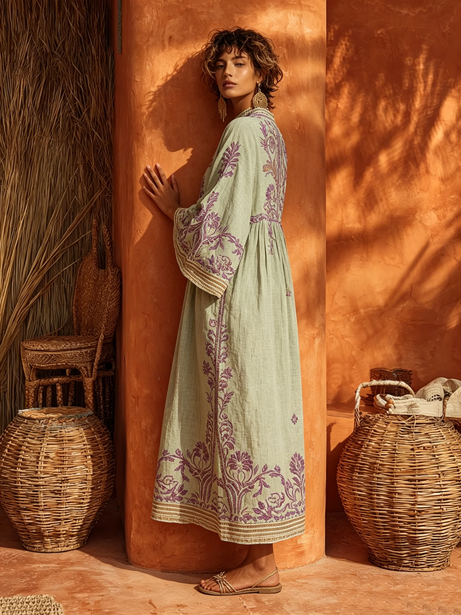 MOREAU LYON | ROBE FLUIDE BRODÉE POUR FEMMES