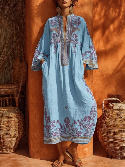 MOREAU LYON | ROBE FLUIDE BRODÉE POUR FEMMES