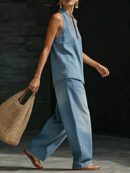 TREMBLAY MONTRÉAL | ENSEMBLE DE DENIM DEUX PIÈCES POUR FEMMES