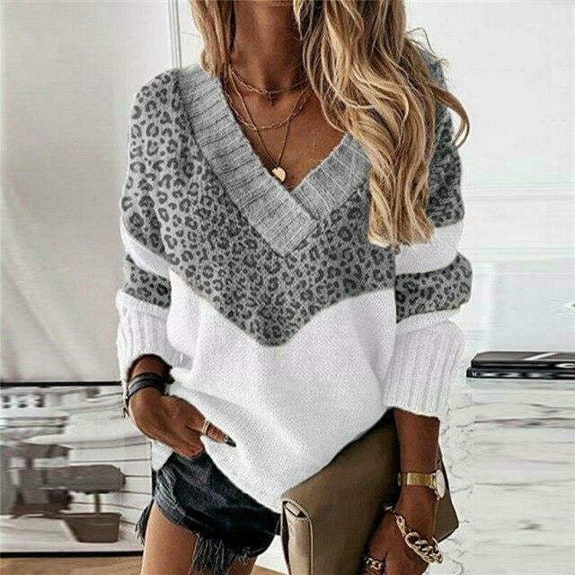 MOREAU LYON | PULL PATCHWORK IMPPRIMÉ LÉOPARD FEMME