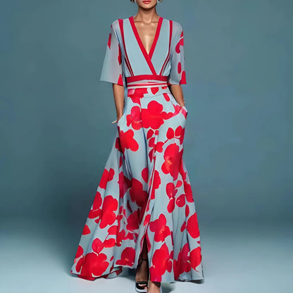 MOREAU LYON | ROBE FLORALE COL EN V POUR FEMMES