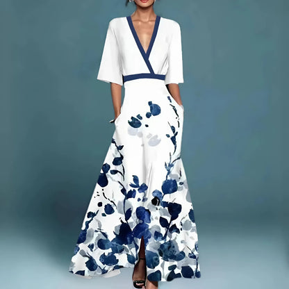 MOREAU LYON | ROBE FLORALE COL EN V POUR FEMMES