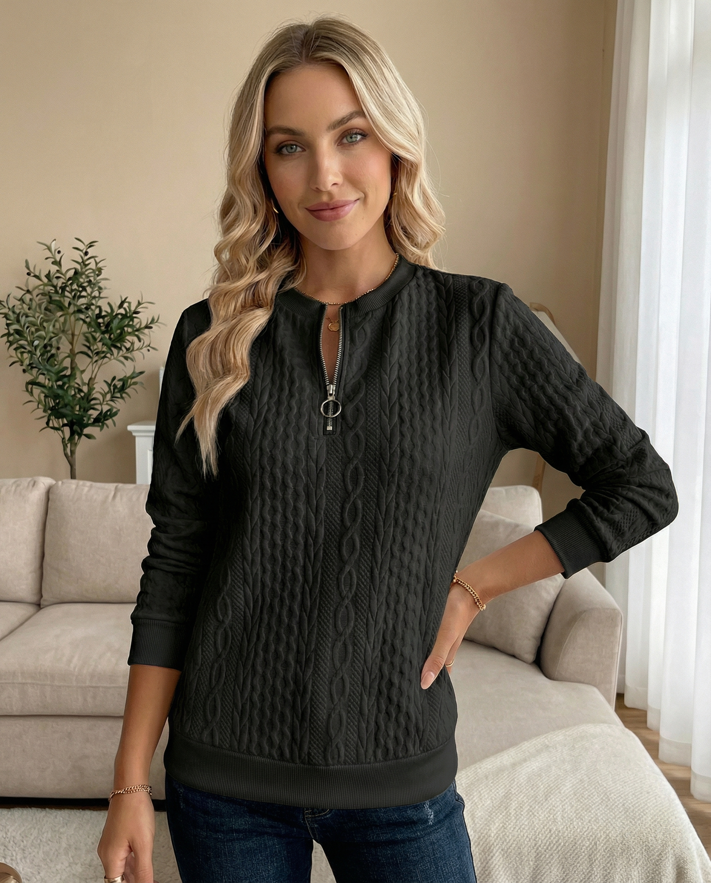 MOREAU LYON | VESTE ZIPPÉE TEXTURÉE POUR FEMMES